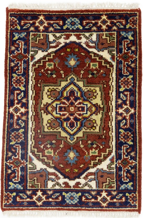 Rusty Red Floral Tribal 2X3 Heriz Serapi Oriental Rug