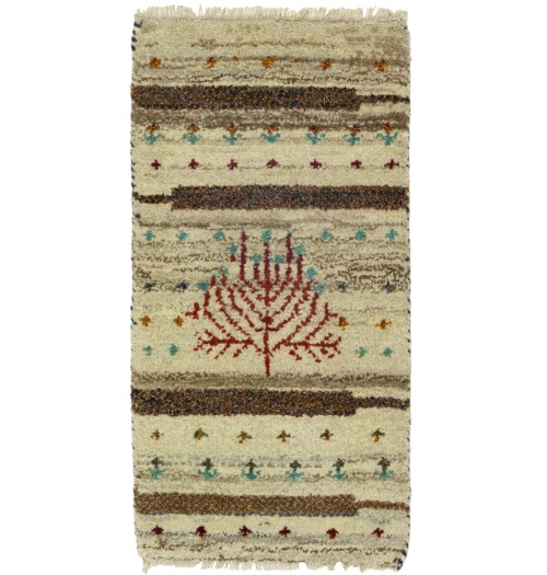 Multicolored Tribal 1'4X2'7 Indo-Gabbeh Oriental Rug