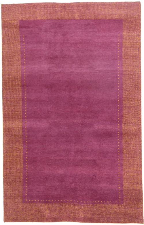 Magenta Border Tribal 6X10 Indo-Gabbeh Oriental Rug