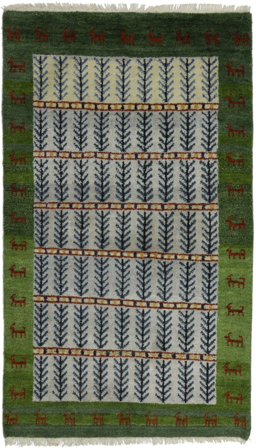 Multicolored Pictorial Tribal 3X5 Indo-Gabbeh Oriental Rug