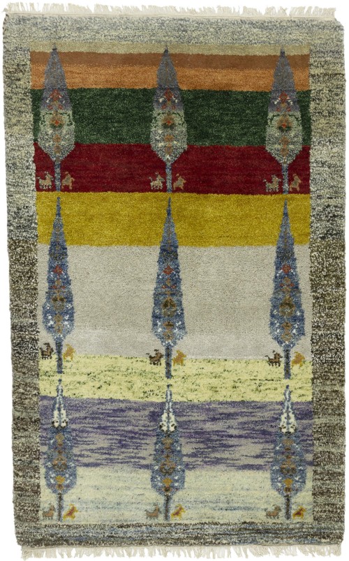 Multicolored Pictorial Tribal 3X5 Indo-Gabbeh Oriental Rug