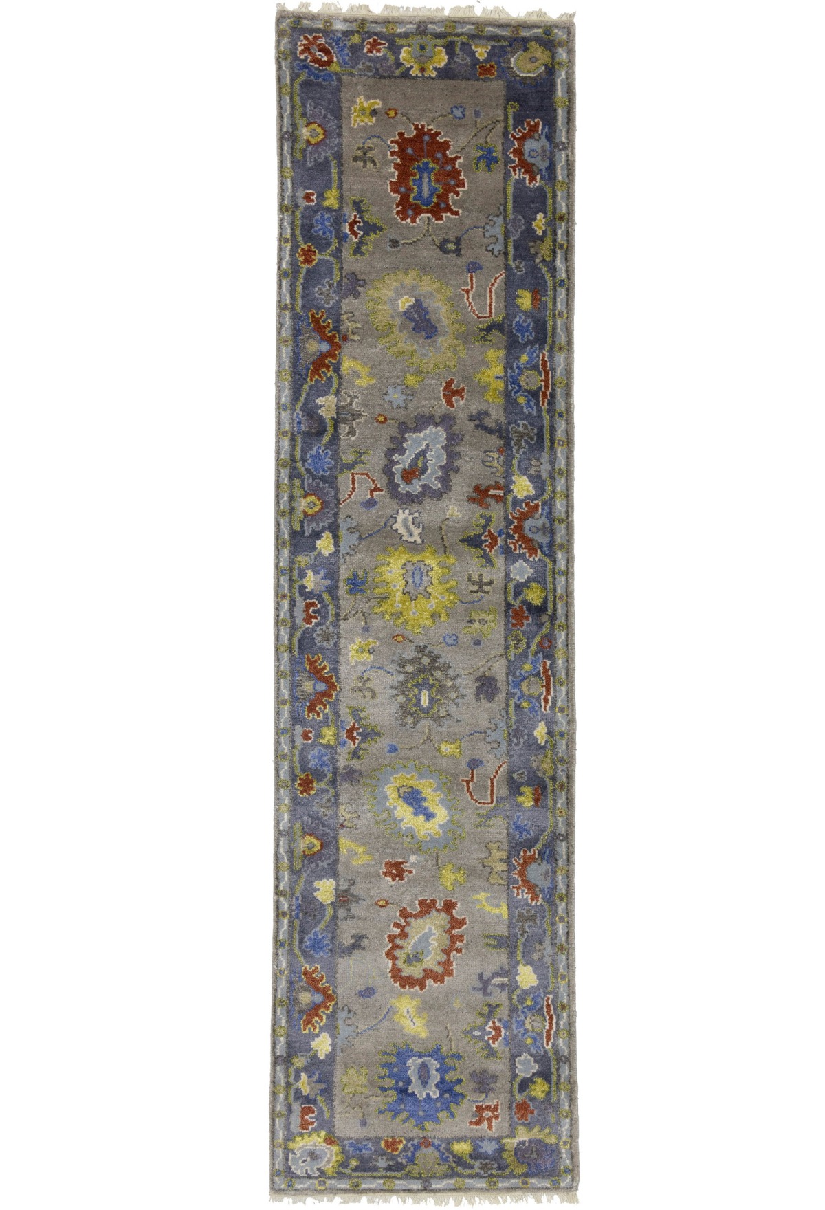 Floral Colorfast 2'5X9'9 Oushak Chobi Oriental Runner Rug