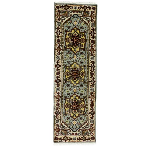 Light Gray Geometric 3X8 Heriz Serapi Oriental Runner Rug