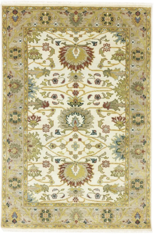 Cream Floral Osh Chobi 4X6 Peshawar Oriental Rug