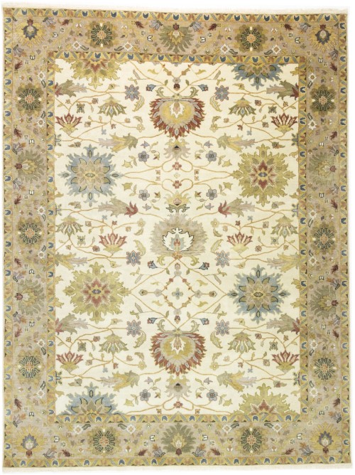 Cream Floral Osh Chobi 9X12 Peshawar Oriental Rug