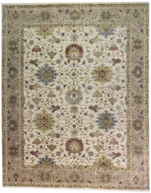 Cream Floral Osh Chobi 12X15 Peshawar Oriental Rug