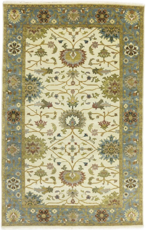 Cream Floral Osh Chobi 5X8 Peshawar Oriental Rug