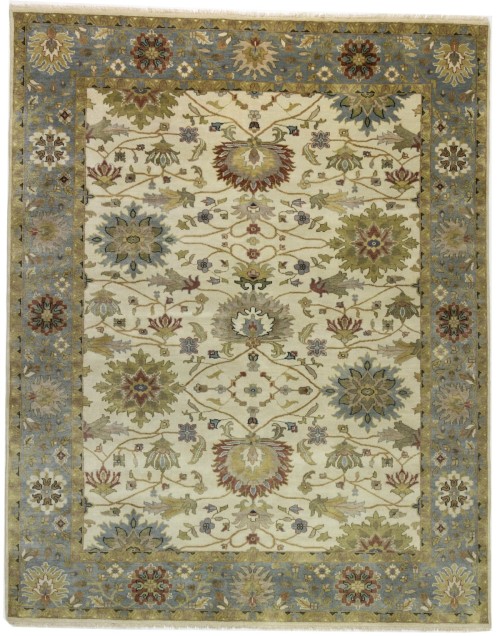 Cream Floral Osh Chobi 9X12 Peshawar Oriental Rug