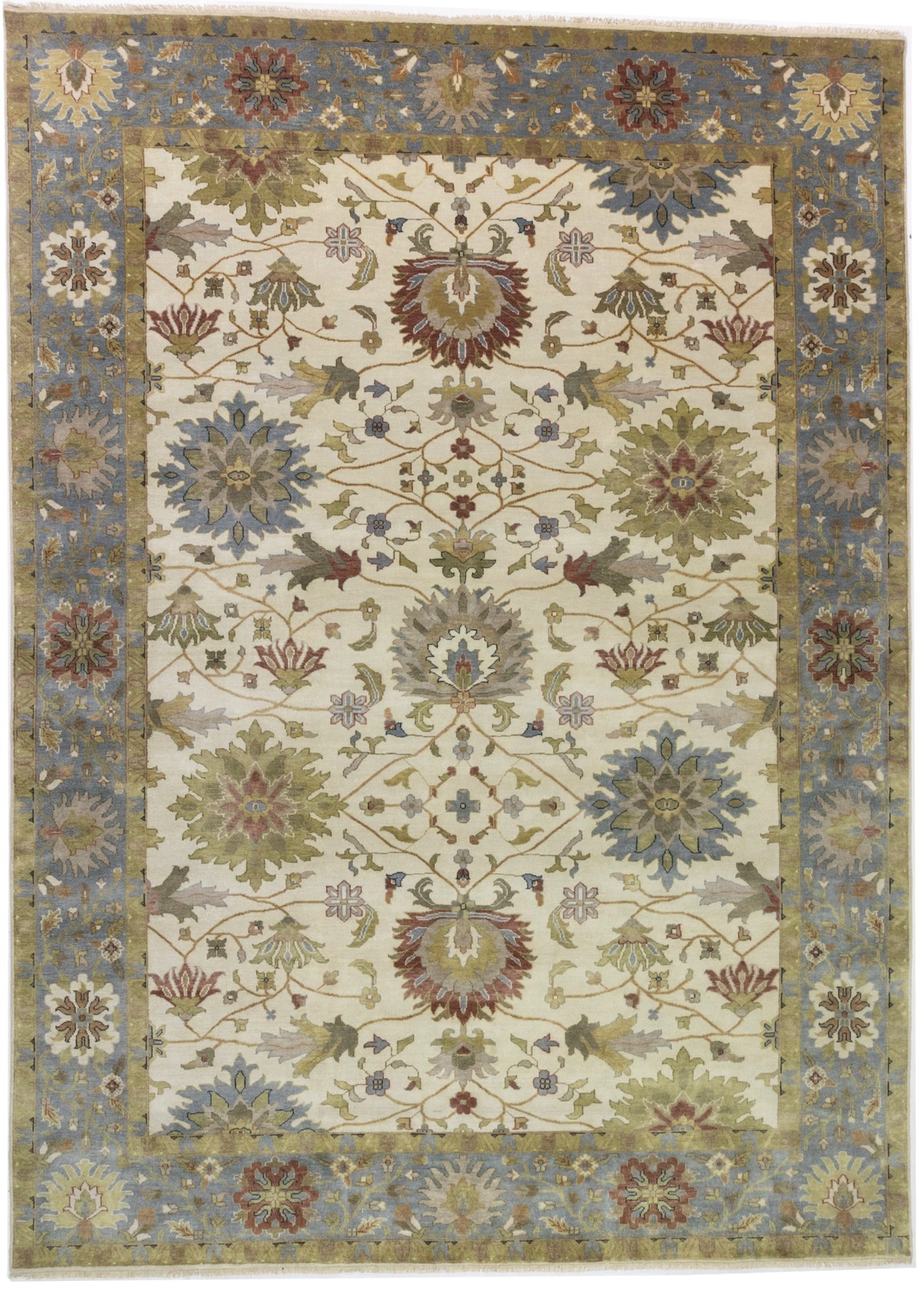 Cream Floral Osh Chobi 10X14 Peshawar Oriental Rug