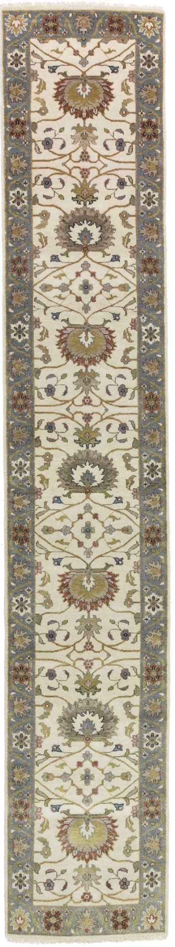 Cream Floral Osh Chobi 3X14 Peshawar Oriental Runner Rug