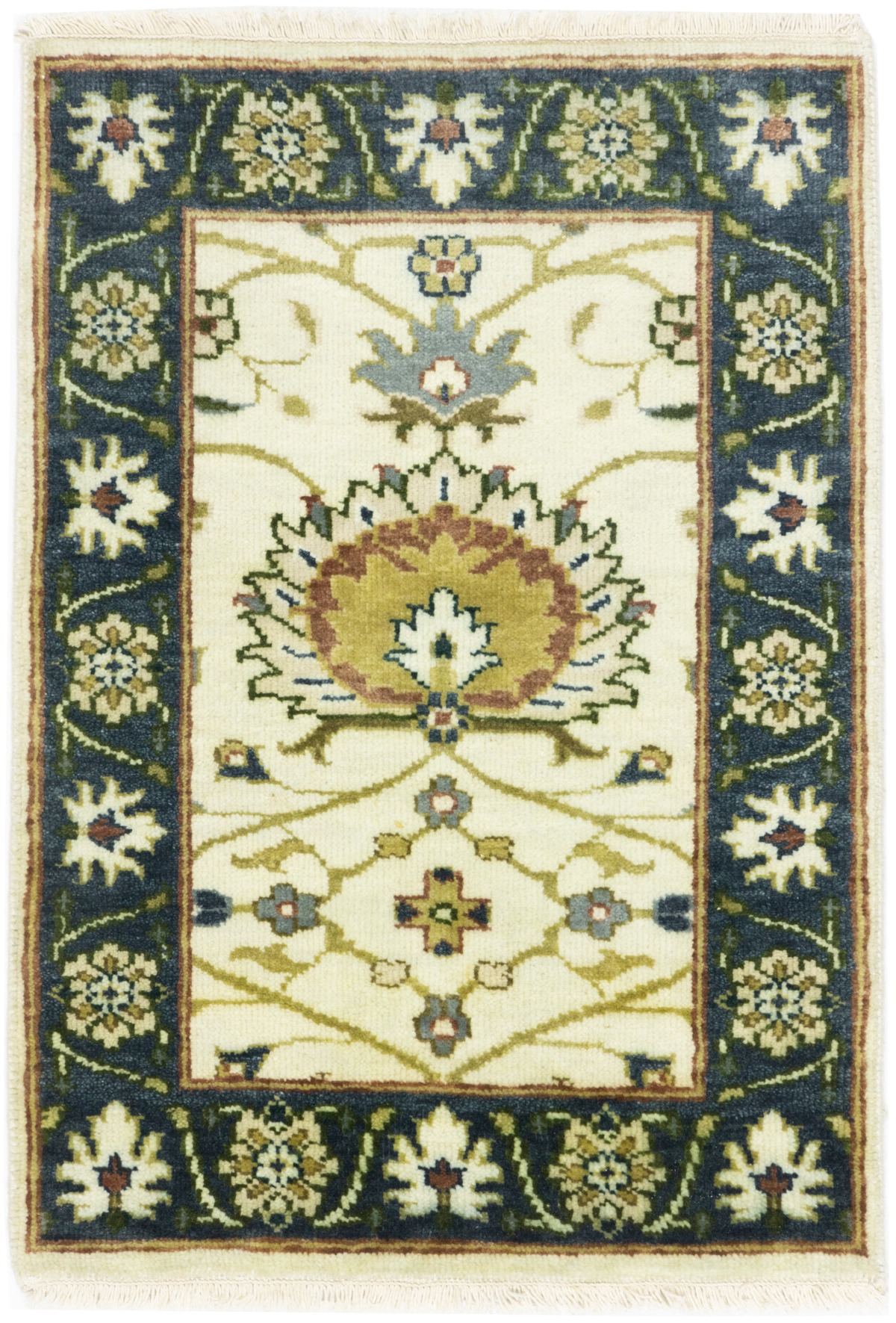 Cream Floral Osh Chobi 2X3 Peshawar Oriental Rug