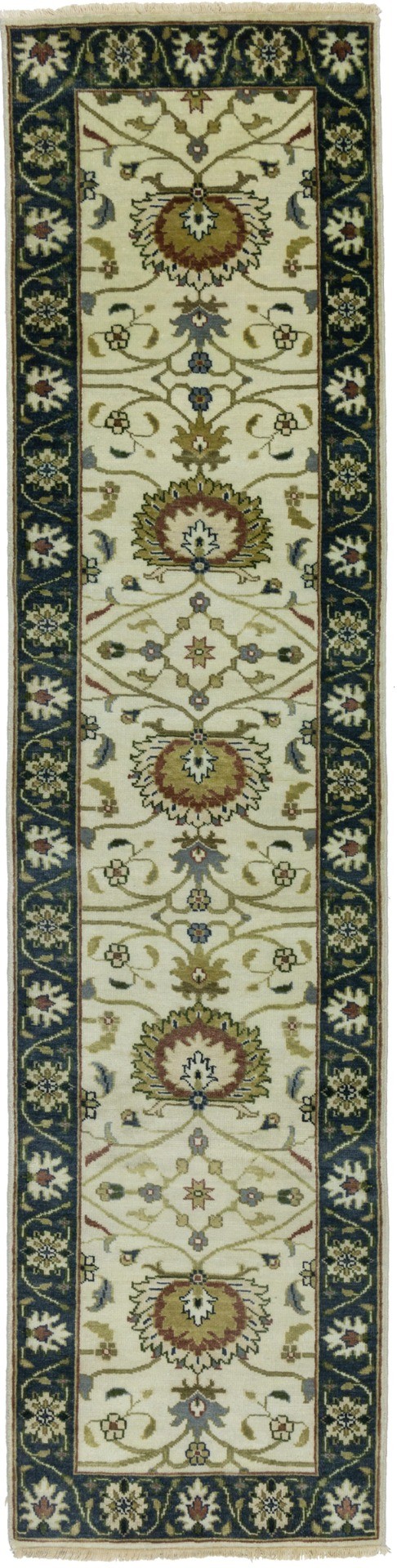 Cream Floral Osh Chobi 2'5X10 Peshawar Oriental Runner Rug