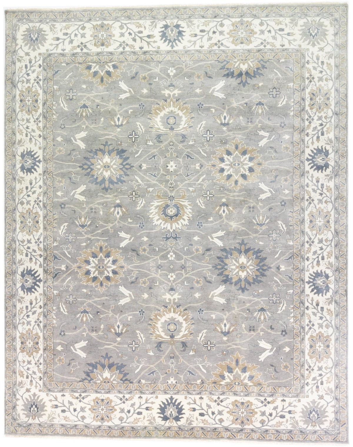 Taupe Floral Osh Chobi 12X15 Peshawar Oriental Rug