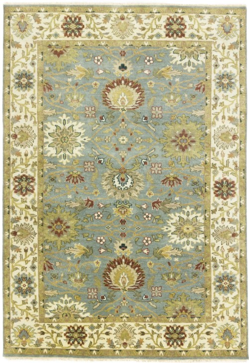 Blue-gray Floral Osh Chobi 6X9 Peshawar Oriental Rug