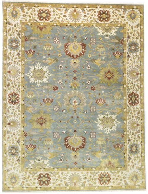 Blue-gray Floral Osh Chobi 9X12 Peshawar Oriental Rug