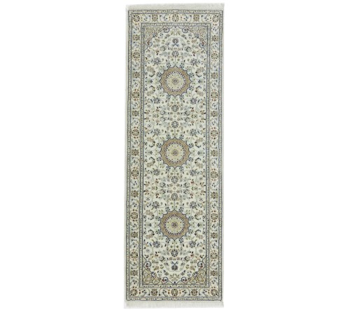 Cream Floral 3X8 Indo-Nain Oriental Runner Rug