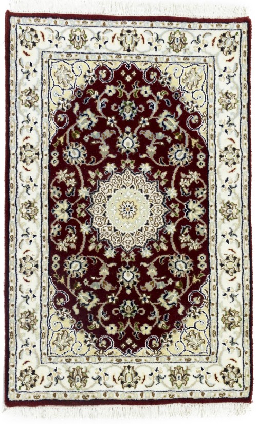 Red Floral 2X3 Indo-Nain Oriental Rug