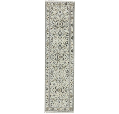 Cream Floral 3X10 Indo-Nain Oriental Runner Rug