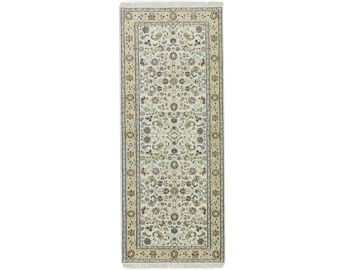 Cream Floral 3X7 Indo-Nain Oriental Rug