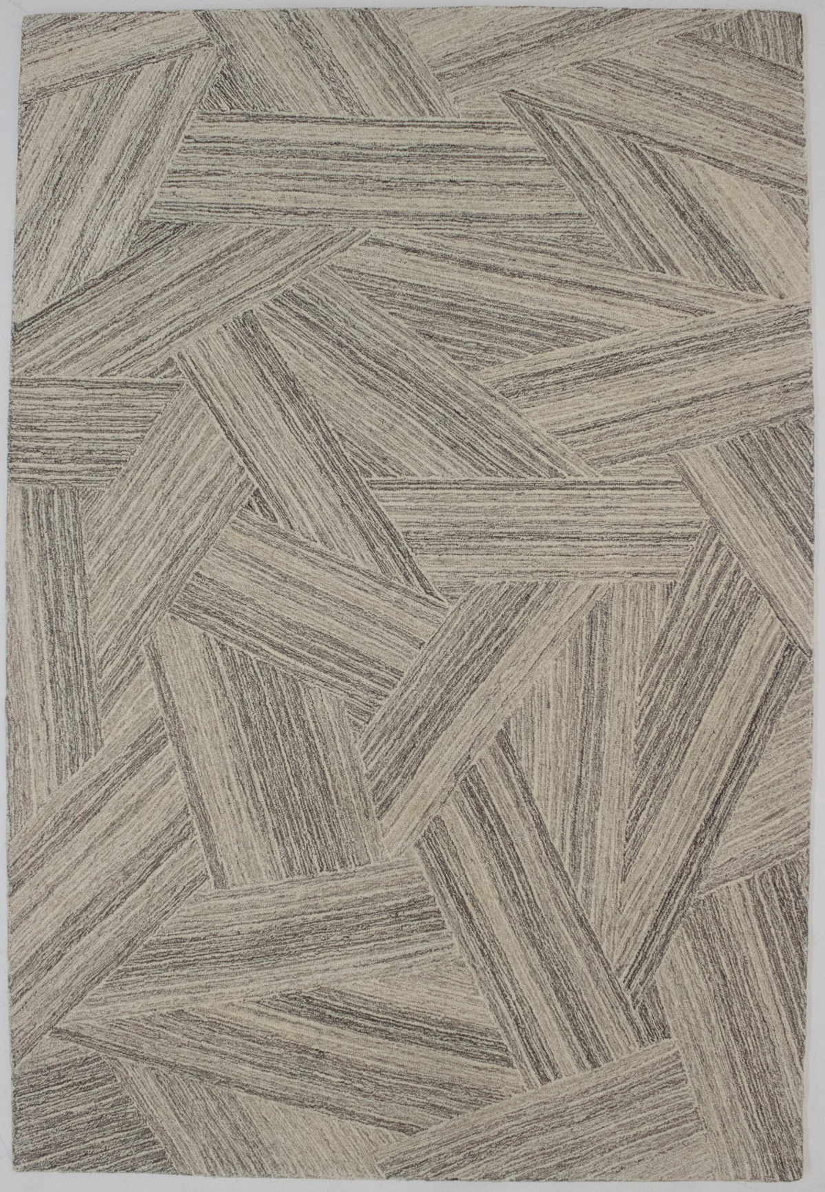 Abstract Cream Walnut Brown Hand-Tufted 5X8 Modern Rug