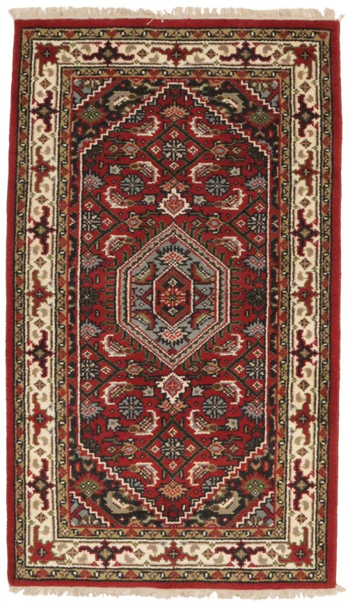 Red Floral Tribal 3X5'5 Indo-Bidjar Oriental Rug