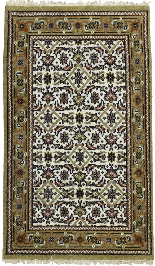 Cream Floral Tribal 3X5 Indo-Bidjar Oriental Rug