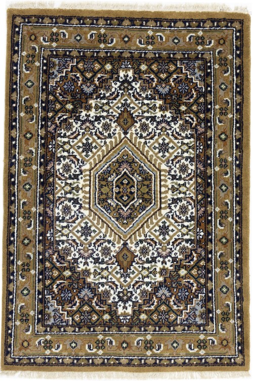 Cream Floral Tribal 4X6 Indo-Bidjar Oriental Rug