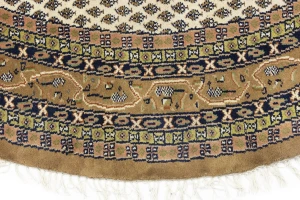 Cream Floral 10X10 Indo Botemir Oriental Round Rug