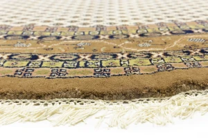 Cream Floral 10X10 Indo Botemir Oriental Round Rug