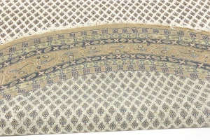 Cream Floral 10X10 Indo Botemir Oriental Round Rug