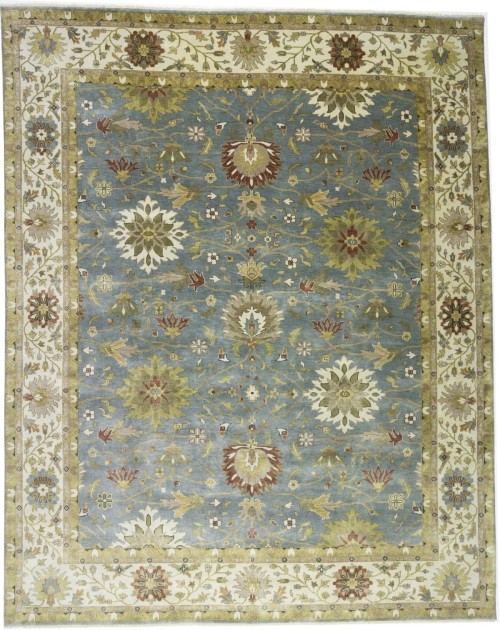 Blue-gray Floral Osh Chobi 12X15 Peshawar Oriental Rug