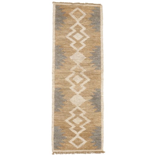 Cream Braided Style Jute Sumak 3X8 Modern Runner Rug