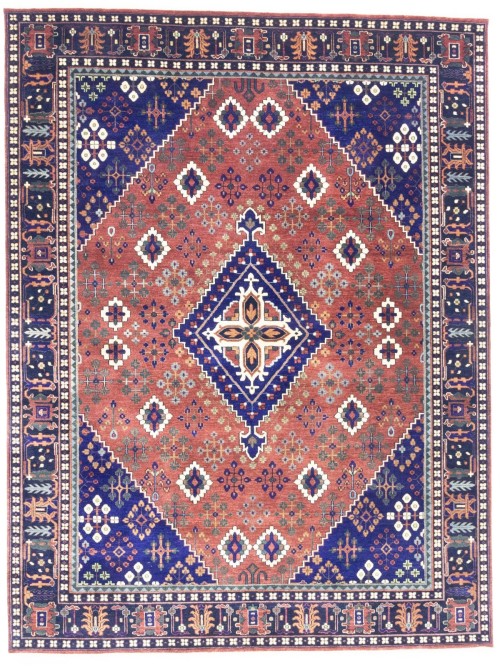 Rust & Navy Tribal 9X12 Indo-Joshaghan Oriental Rug