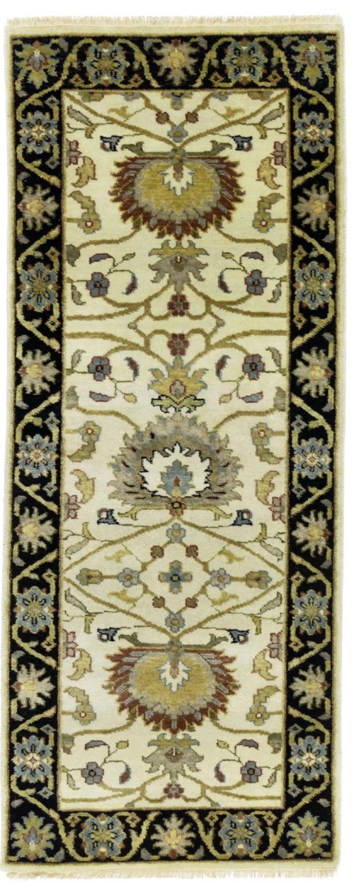 Cream Floral Osh Chobi 2'5X6 Peshawar Oriental Rug