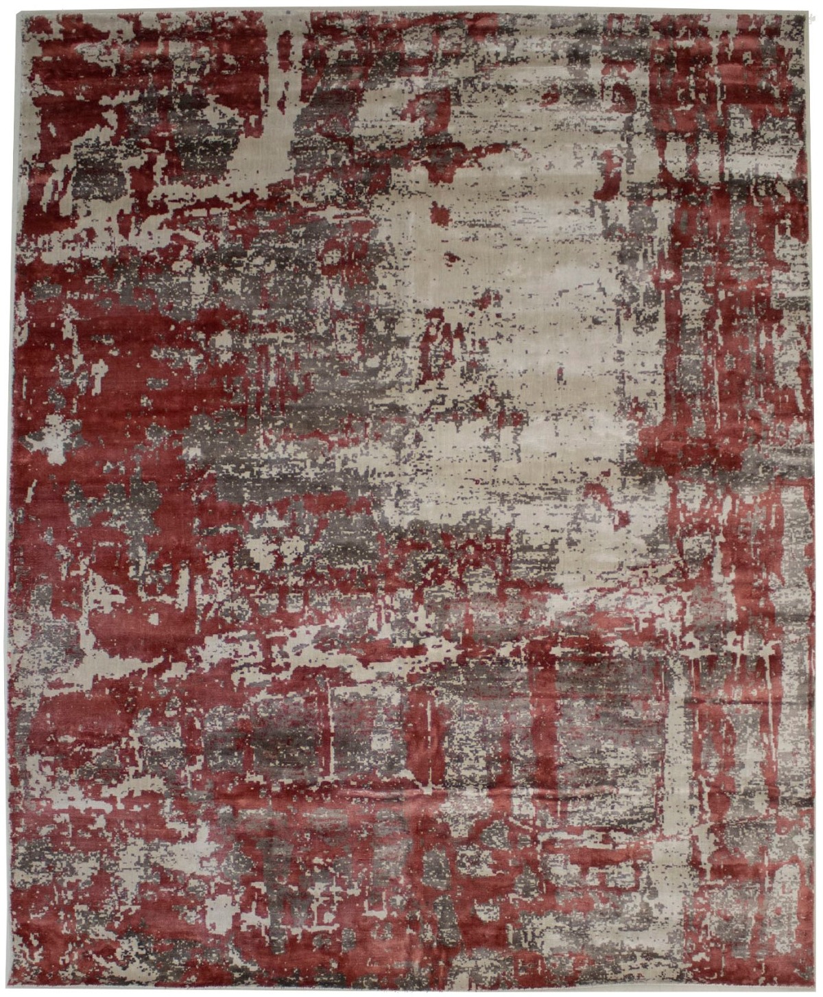 Distressed Abstract Modern 8X10 Hand-Loomed Rug