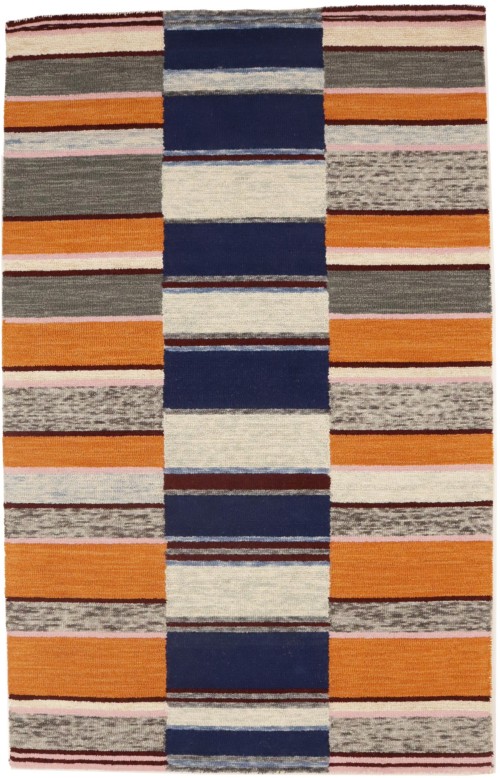 Multicolored Stripes 5X8 Hand-Tufted Modern Rug