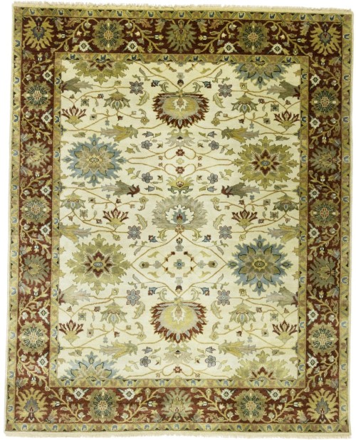 Cream Floral Osh Chobi 8X10 Peshawar Oriental Rug