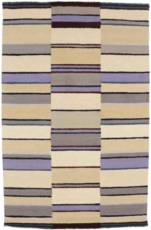 Multicolored Stripes 5X8 Hand-Tufted Modern Rug