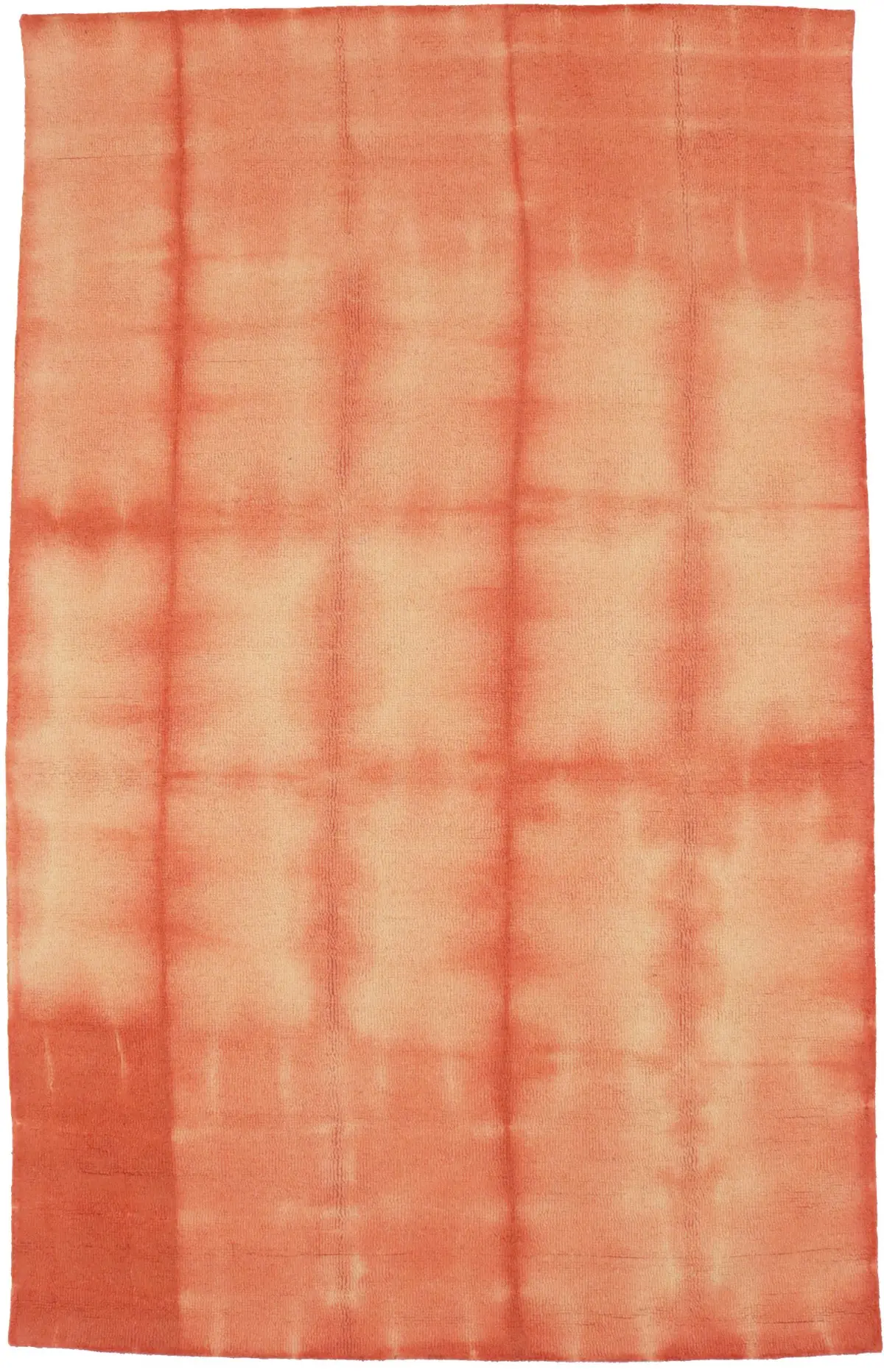 Coral Red Tie-Dye 5X8 Hand-Tufted Modern Rug