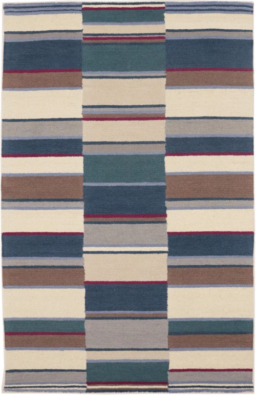 Multicolored Stripes 5X8 Hand-Tufted Modern Rug