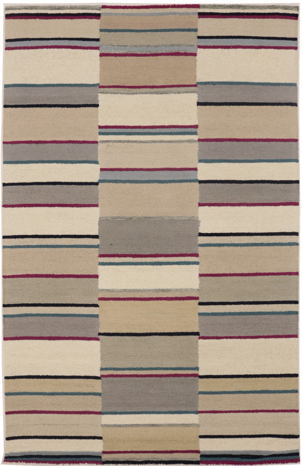 Multicolored Stripes 5X8 Hand-Tufted Modern Rug