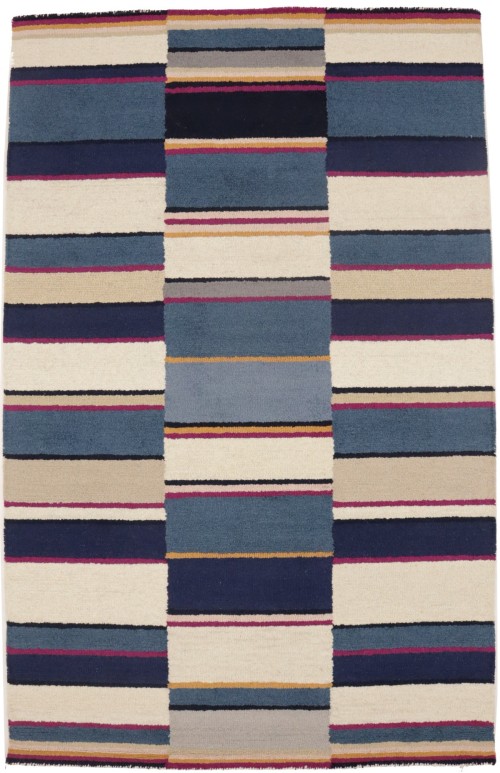 Multicolored Stripes 5X8 Hand-Tufted Modern Rug