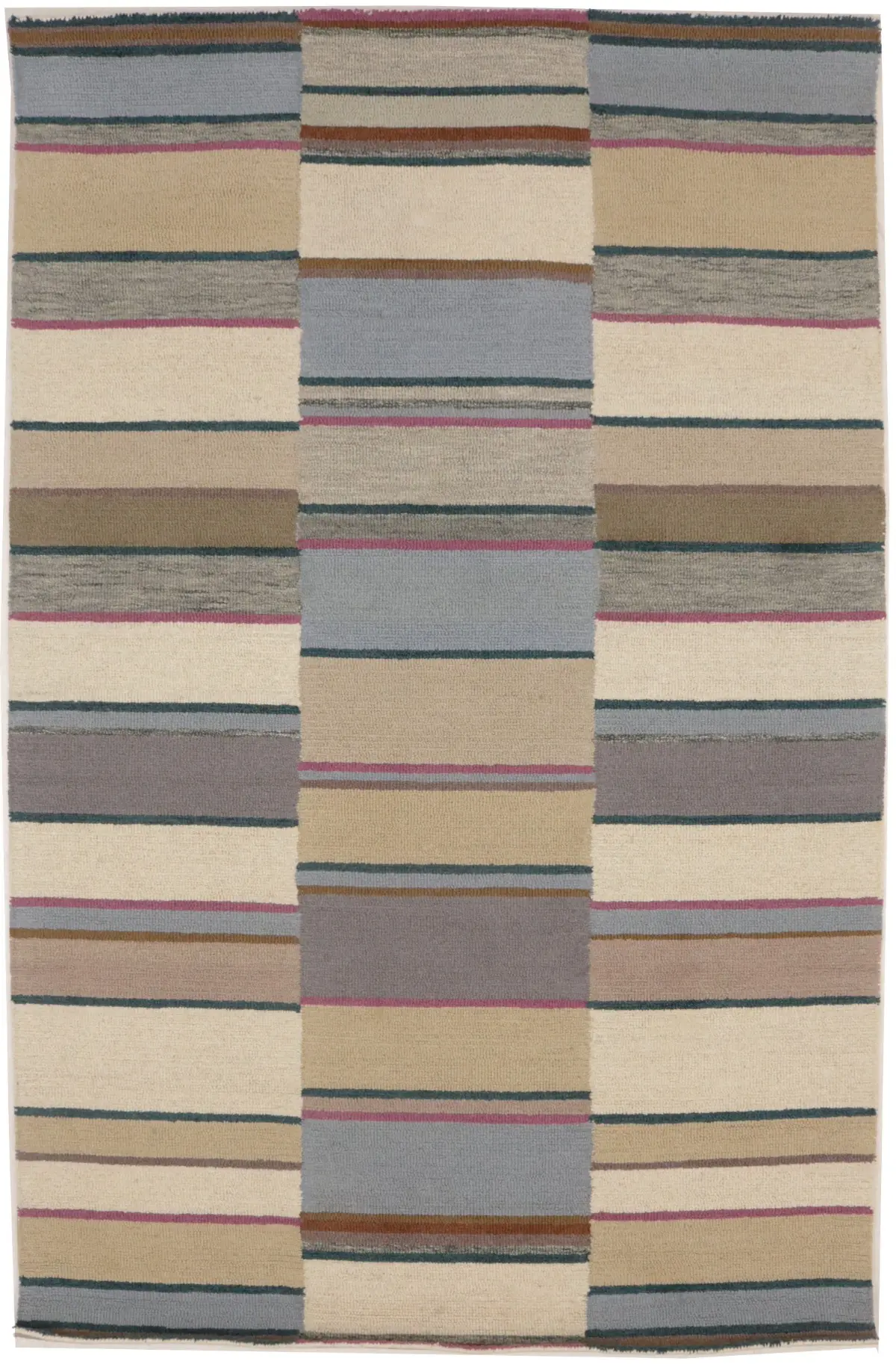 Multicolored Stripes 5X8 Hand-Tufted Modern Rug