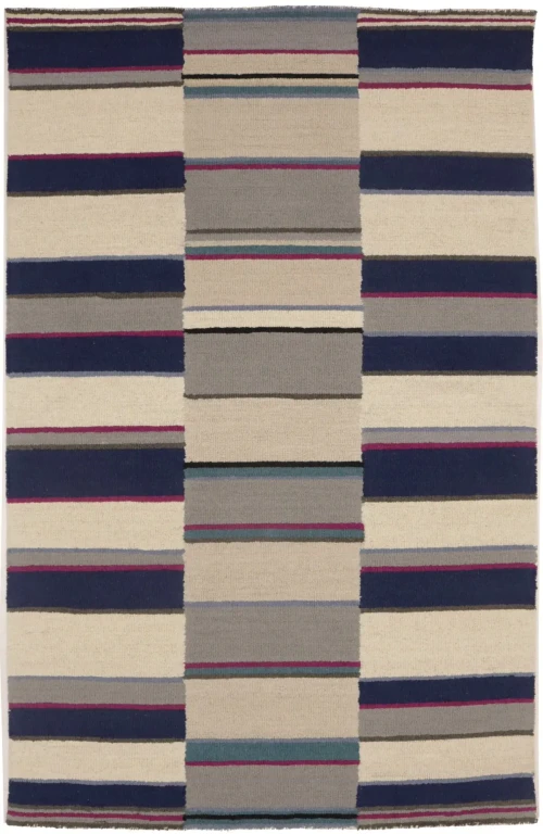 Multicolored Stripes 5X8 Hand-Tufted Modern Rug