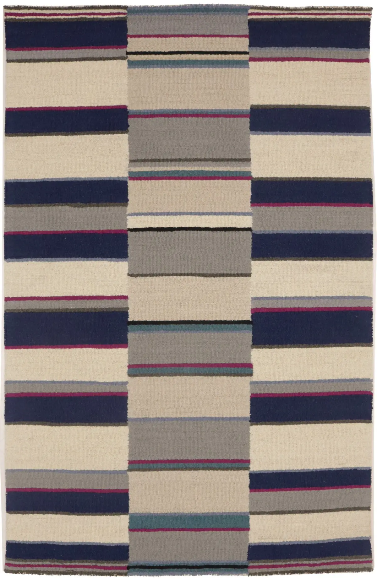 Multicolored Stripes 5X8 Hand-Tufted Modern Rug