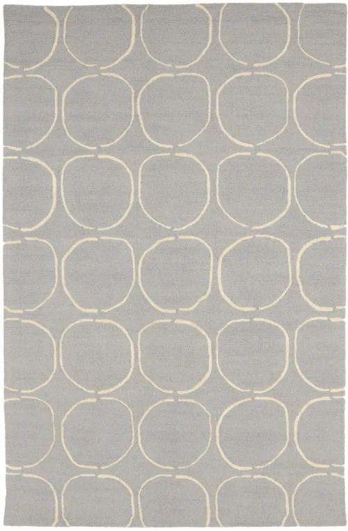 Light Gray Abstract 5X8 Hand-Tufted Modern Rug