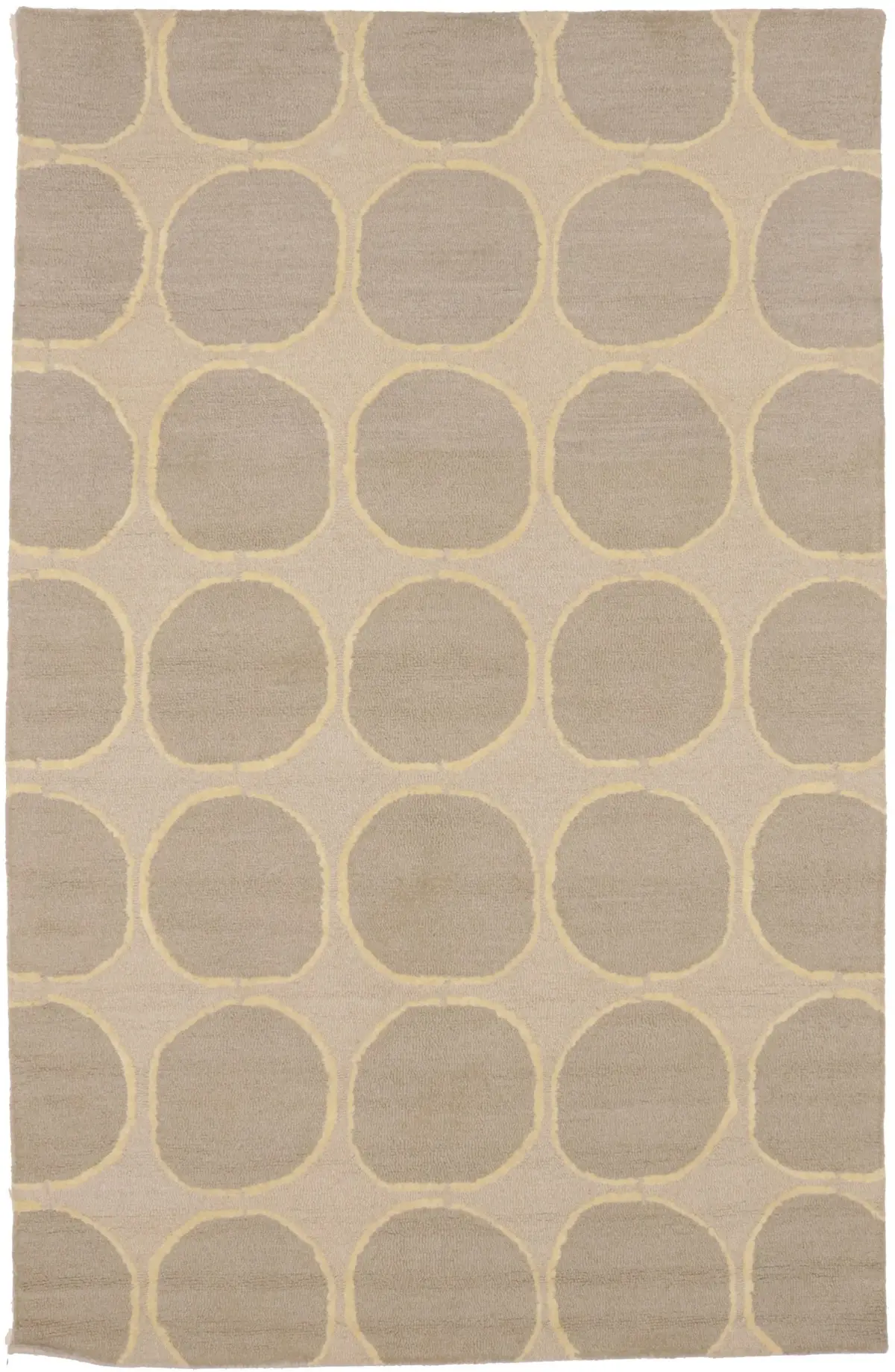 Beige Abstract 5X8 Hand-Tufted Modern Rug