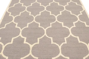 Taupe & Cream Trellis 5X8 Hand-Tufted Modern Rug