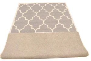 Taupe & Cream Trellis 5X8 Hand-Tufted Modern Rug