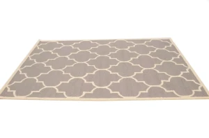 Taupe & Cream Trellis 5X8 Hand-Tufted Modern Rug